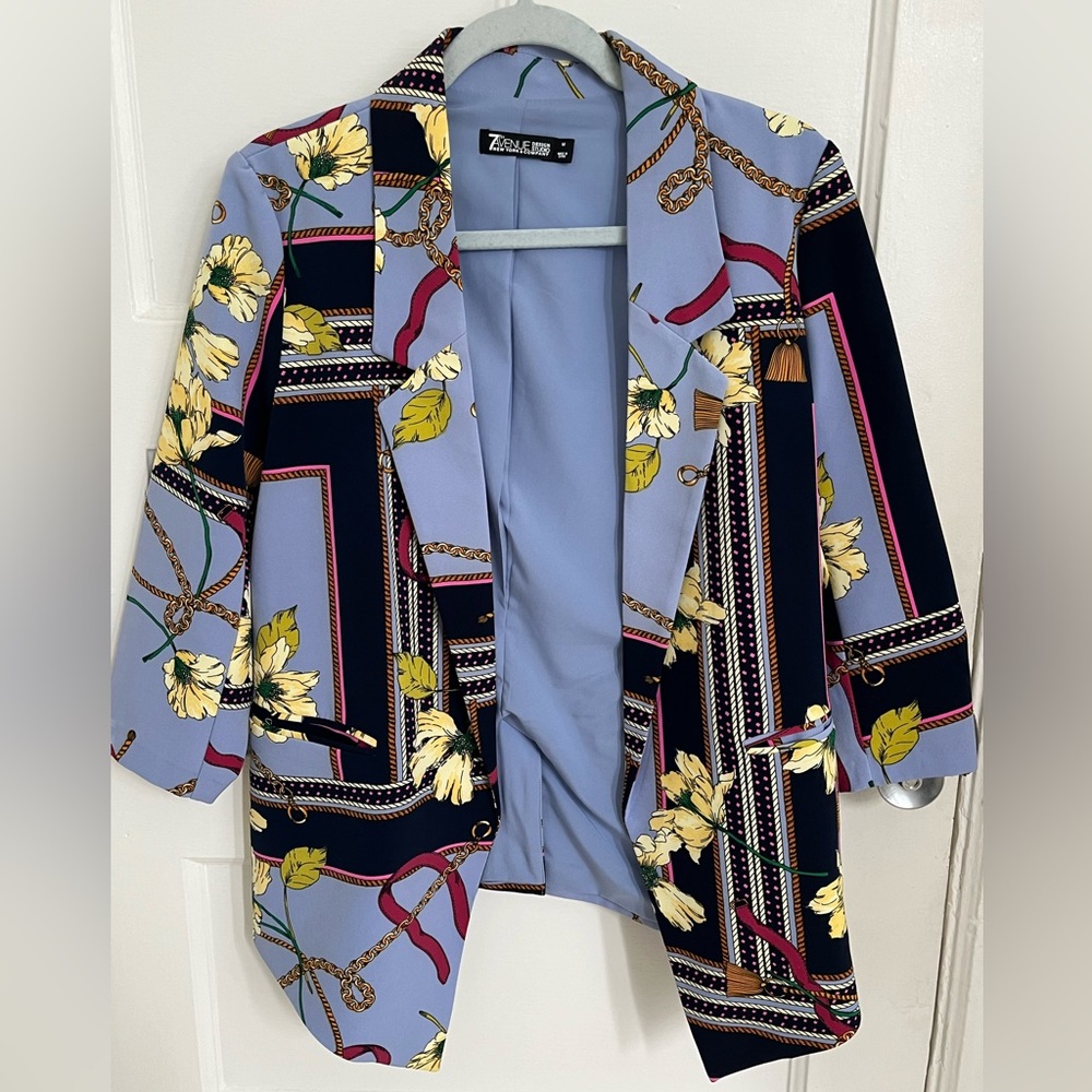 New York & Co Multi Color Blazer Sz M